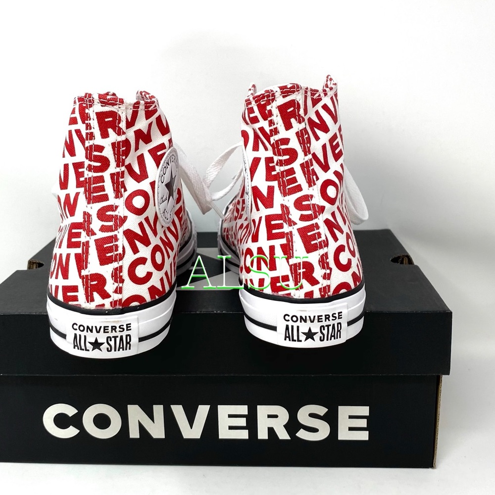Converse Ctas High Top Logo Print Enamel Red Women - Picture 8 of 11